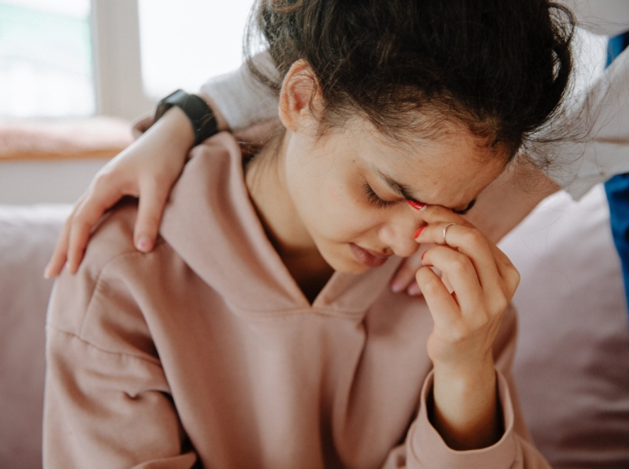 therapist comforting patient